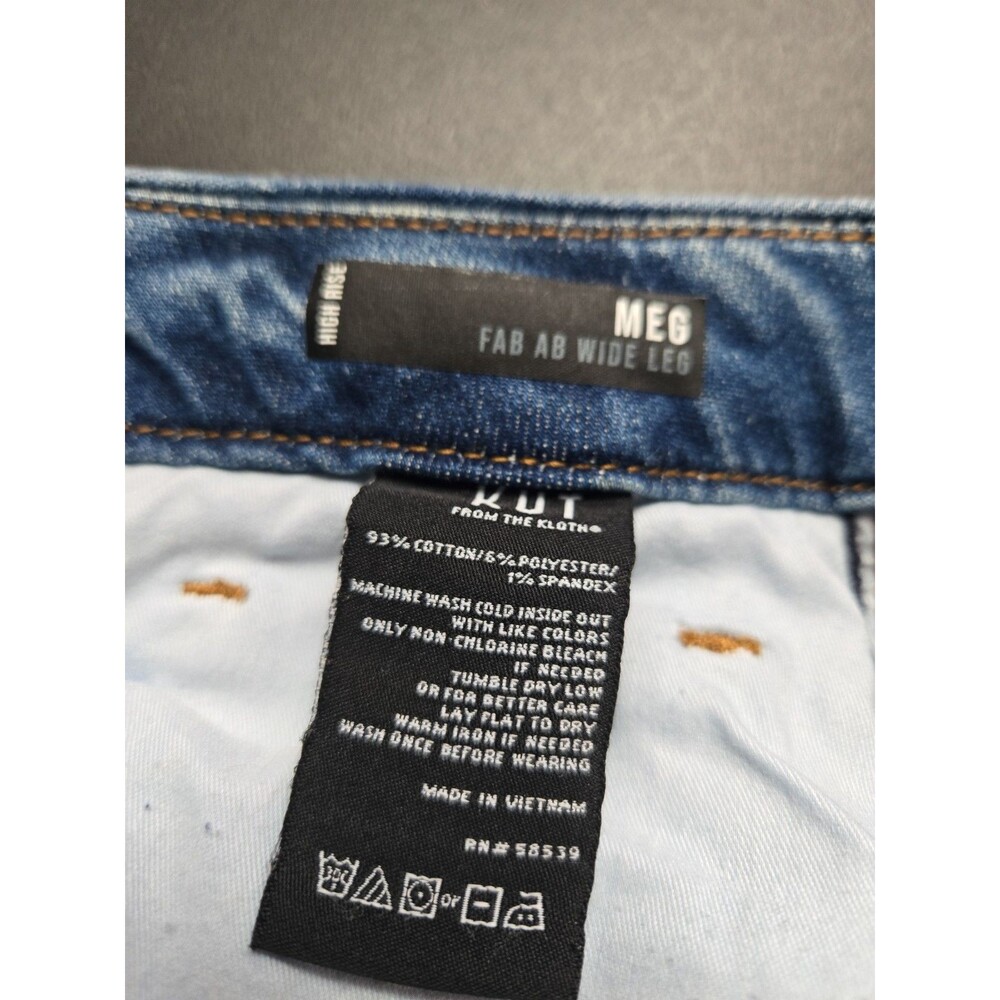 KUT from the Kloth Fab Ab Meg High-Rise Wide-Leg Toughness Wash Jeans Size 10 - Picture 14 of 16